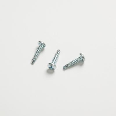 China Pan White Zinc Carbon Steel Pan Head Machine Screw Cross Self Drilling Screw for sale