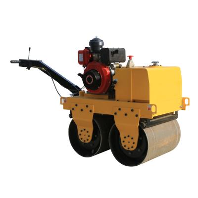 China Retail Mini Diesel Air-cooled Handheld Double-wheel Asphalt Road Roller 650kg for sale