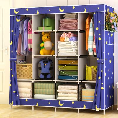 China Foldable Wardrobe Factory Cheap Cloth Huge Space Wardrobe With Cover for sale