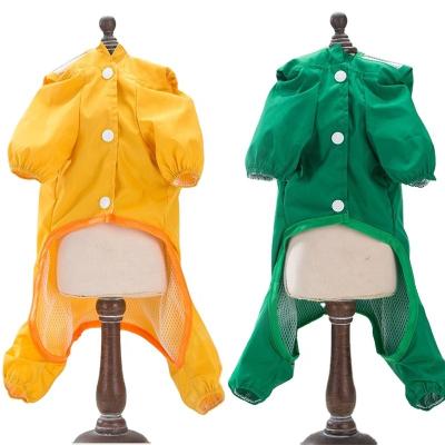 China Viable Cute Rain Jacket Dog Raincoat Full Body Cover With Brim Hooded Rain Hat Transparent Jacket Waterproof Dog Coat for sale