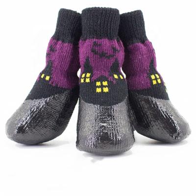 China Sustainable Pet Dogs Outdoor Small Dog Anti Slip Dirty Waterproof Socks for sale