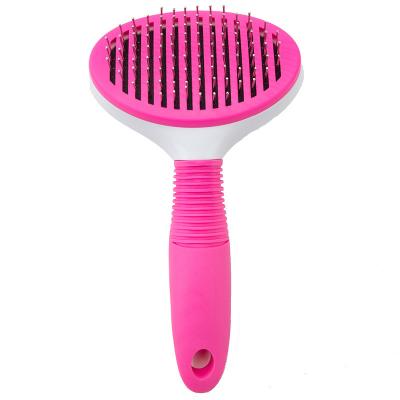 China Durable Pet Hair Grooming Comb for Cats Dogs Self Cleaning Slicker Brushes for Shedding and Grooming Removes Tangled Hair for sale