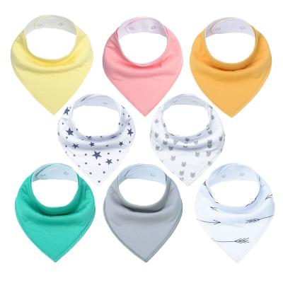 China 2021 European and American Central Institute of Statistics Newborn Pattern Washable Custom Feeding Scarf Towel Saliva Cotton Bibs for sale