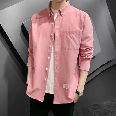 China Breathable Casual Loose Shirt Men's Large Size Casual Shirt Long Sleeve for sale