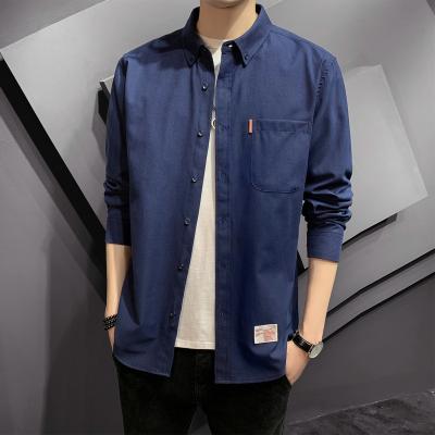 China Wholesale Casual Loose Large Size Men's Long Sleeve Shirt Men's Shirts Breathable Shirt Lapel for sale