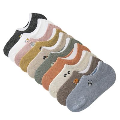 China Women Antibacterial Fashionable Comfortable Beautiful Skill Boat Invisible Anti-Slip Socks for sale