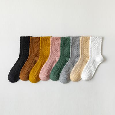 China Spring And Autumn Department Lolita Antibacterial Female Socks In Dark Pure Color Beautiful Socks Diamond Tube Flower Student Socks Female Sc for sale