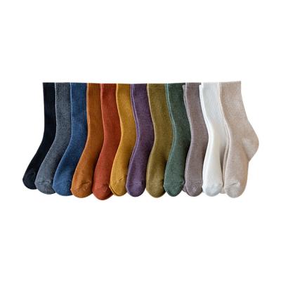 China Winter Antibacterial Style Socks Circle Wool Pure Color New In Tube Leisure Cotton Socks Thickened Socks Heat Preservation for sale