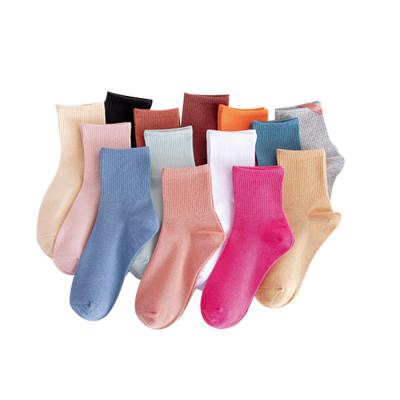 China Korean version of simple pure color candy color CSI antibacterial trend stockings lady socks bright color stacked socks cotton socks for sale