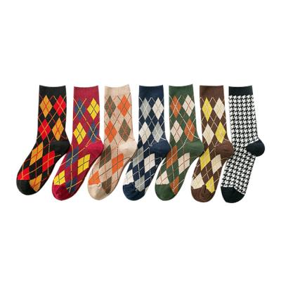 China Antibacterial Japanese department of the British line university wind pile women's socks wind diamond socks for sale