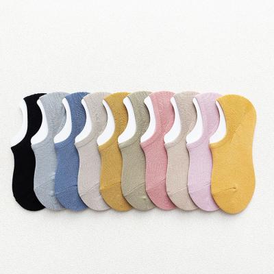 China Morandi Antibacterial Color Comfortable Women's Stealth Non-Slip Boat Skills Boat Socks for sale