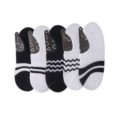 China Antibacterial Mens Sports Socks Board Socks Stripe Silica Gel Shallow Mouth Breathable Summer Cotton Socks for sale