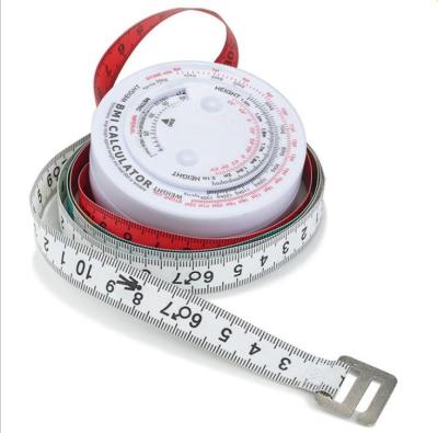 China Retractable Soft Heart BMI Calculator Ruler CM BMI Calculator Bmi Health Tape Measure With Tape Measure for sale