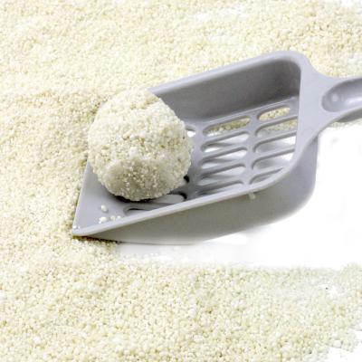 China Sustainable High Quality Pearl White Original Natural Plant Fiber Cassava Corn Starch Ball Shape Cat Litter for sale