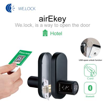 China Hotel rfid card app door lock WE.LOCK 2020 hot sale home RFID card lock electronic door handle lock for sale