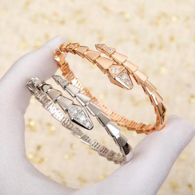 China 316L Stainless Steel Fashion Snake Bone Bangle Exquisite Luxury High Quality Logo Agate Bracelet Pearlescent Women's Jewelry Gift Romantic Made for sale