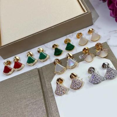 China Fashion Rope Jewelry Gift Factor Agate Logo Earrings Pearl Exquisite Women Helix Shaped Luxury High Quality Auricular Earrings for sale