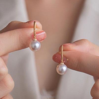 China Pearl earrings pearl earrings light luxury everyday simple fashion female design sense unique earrings sweeten for sale