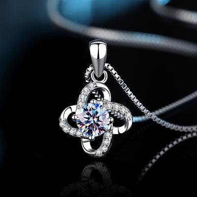 China Creative Windmill Pendant Mosan Diamond Pendant Feminine Charcoal Chain S925 Sterling Silver Korean Fashion Necklace de collier new for sale