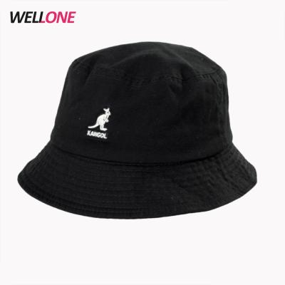 China COMMON OEM All Black 100% Brass Twill Colors Eyelets Embroidery Bucket Hat Without Cotton Lining for sale