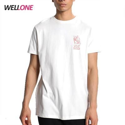 China Manufacturer Custom Print Mens Online Store Alibaba Print Men's White T-shrit Fashion Cotton Silk Screen Anti-pilling White T-shrit Label Clothing Fashion for sale