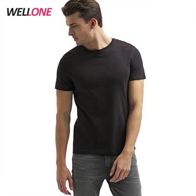 China Wellone 97% Cotton 3% Spandex Quick Dry Anti-pilling Custom Your Fitness High Quality Black Empty Mens Pattern Print Cheap Cross Fit Gym Shirt for sale