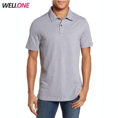 China Guangzhou OEM Custom Fashion Plain Heather Gray Anti-pilling Pique Cotton Men's T-shirt Polo Shirt for sale