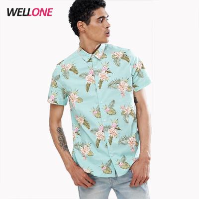 China Anti-pilling High Quality Soft Dry Fit OEM Design Your Own Menswear 100%Polyester Sublimation Hawaiian Shirt for sale