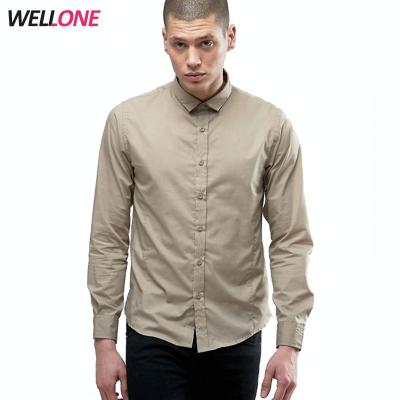 China High quality official 100% anti-pilling business office work cotton causal stone uniform shirts for men for sale