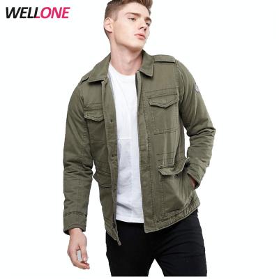 China New Arrival Breathable Cotton Washed 100% Custom Your Brand Mens Olive Green Denim Jacket for sale