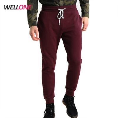 China Wholesale Custom Printing Blank Fleece 50% Cotton 50% Polyester Warm Plain Anti-pilling Logo Burgundy Men Jogger Pants for sale