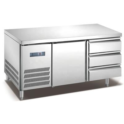 China Single-temperature 1.5m Under Counter Fridge With Three Drawers Bar Counter Fridge Workbench Kitchen Freezer for sale