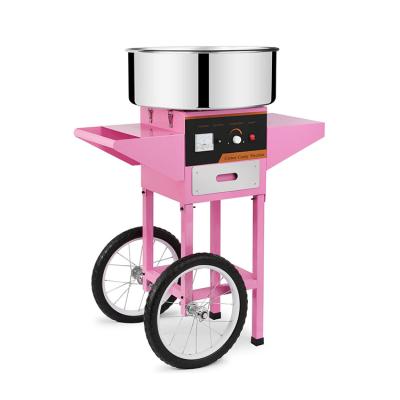 China Hot Sale Commercial Cotton Candy Machine Battery Operated Sugar Floss Cotton Candy Maker Machine with Trolley for sale