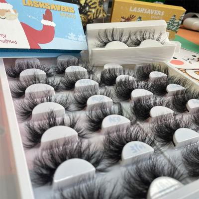 China Wholesale Thick custom box 3d full streak strip mink hair lash lashes 3d mink eyelash vendors 25mm dramatic mink eyelash for sale