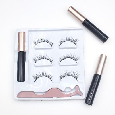 China No Glue New Custom Design Private Label Magnet Eyeliner Pencil Silk Lashes 3d Magnetic Magnetic Lashes for sale