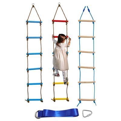 China Kids Outdoor Play 6.6ft Climbing Ladder For Treehouse Indoor Outdoor Playground Set Kids Play Climbing Rope Ladder for sale