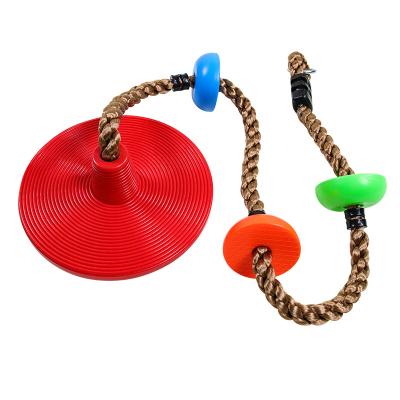 China Outdoor Hanging Climbing Rope Chair Kids Plastic Rope Kids Tree Swing Disk for sale