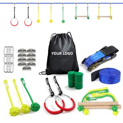 China Durable Training Equipment Obstacle Course Set Swing Monkey Bars Slackline For Kids for sale