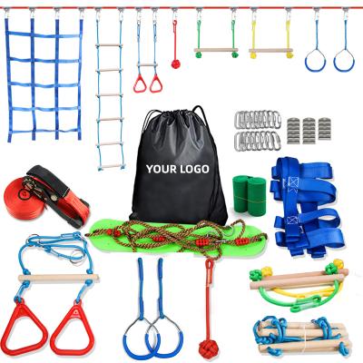 China Wholesale Durable Outdoor Kid Hanging Obstacle Course Slackline Slackline High Quality Ninja for sale