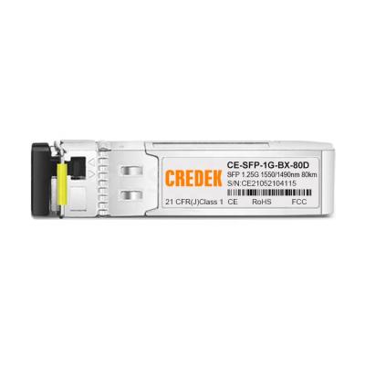 China OEM 1.25G BiDi 80km SFP FTTX FTTB FTTH WDM 1550/1490nm DDM DOM Optic Module SFP Transceiver for sale