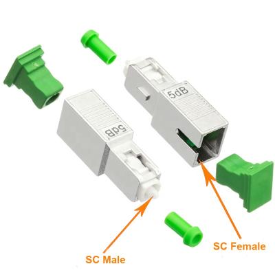 China FTTH 1db 2db 5db 10db 15db 20db Male To Female SC/APC Fiber Optic Attenuator for sale