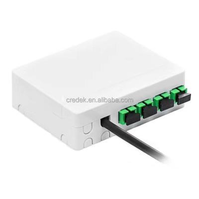 China Wall Mount 4 Port Mini Optic Fiber Terminal Box 4 Core Faceplate Fiber Optic FTTH Box for sale