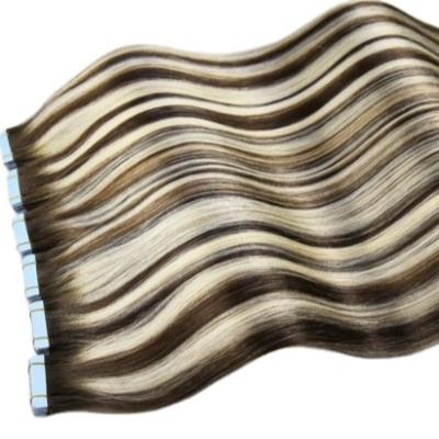 China 2020 Best Virgin Remy Human Hair Extension Machine Inject Double Pulled PU Tape Invisible Seamless Blonde Russian Hair TA013 for sale