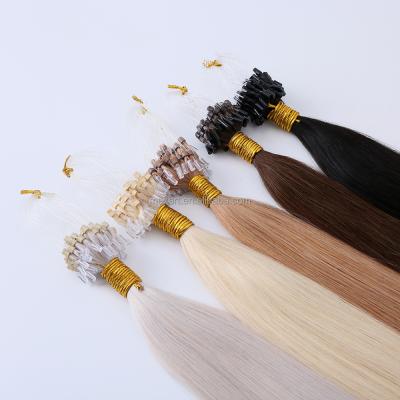 China 100% Silky Straight Micro Ring Beads Hair Extensions 1g/stand Microlink Silky Straight Remy Human Hair for sale