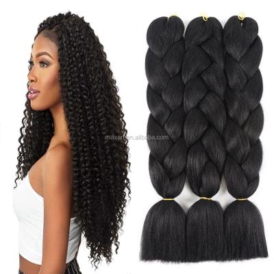 China Wholesale Cheap Super Jumbo Braiding Hair 24inch Synthetic Hair Factory Price Synthetic Braiding Hair Extension - Single Color for sale