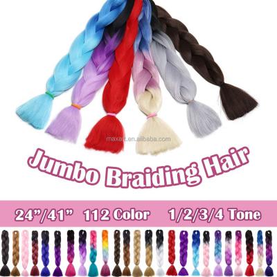 China Cheap Braiding Hair Two Tone Ombre Jumbo Braiding Hair Pre Stretched Wholesale Synthetic Afro Hair Braid Extension For Box Twist Braids for sale