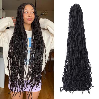 China Hair Dread Lock Hair Max Braiding Extension Pre-looped Long Goddess Locs Crochet Hair Faux Crochet Locs for sale