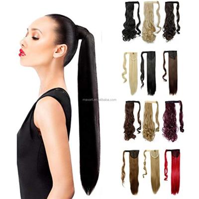 China U-tip hair magic paste ponytail extensions wrap around ponytail clip in synthetic ponytail hair piece with comb for women for sale