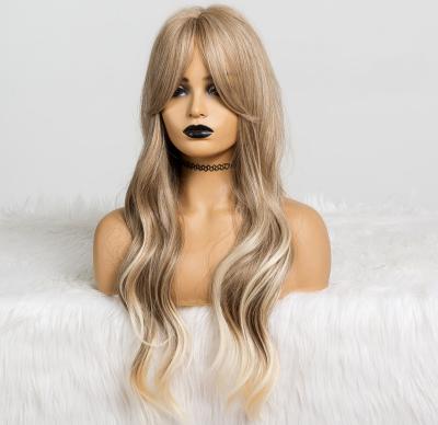 China With Bangs 2021 Amazon Factory Wholesale Cheap Lace Wig For Lace Front Synthetic Wigs For Black Woman Kinky Curly Hair for sale