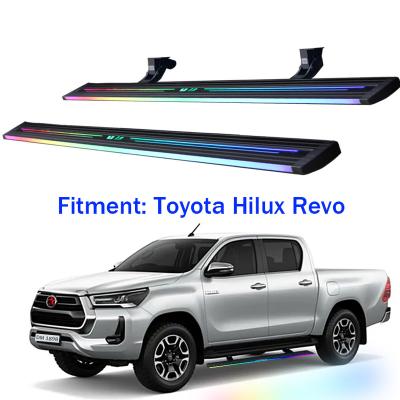 China Fitment2016-2023 Toyota Fortuner Alloy Electric Auto Running Tips Power Aluminum Side Steps For Most Cars for sale